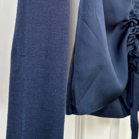 Ted Baker -  Navy Blue Baniy Ruched Long Sleeve Combo Sweater in Size S - Picture 9 of 9